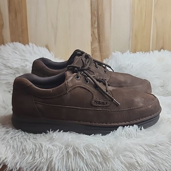 NUNN BUSH NUBUCK BROWN LEATHER LACE UPS MENS 13.0 IN VERY GOOD PREOWNED CONDITIO - Picture 7 of 16